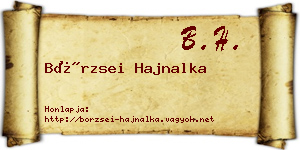 Börzsei Hajnalka névjegykártya