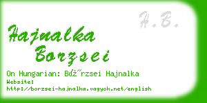 hajnalka borzsei business card